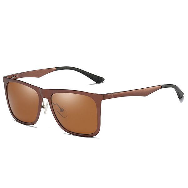 

aluminum magnesium sunglasses for men polarized fishing driving brown sun glasses males 2020 square zonnebril heren, White;black