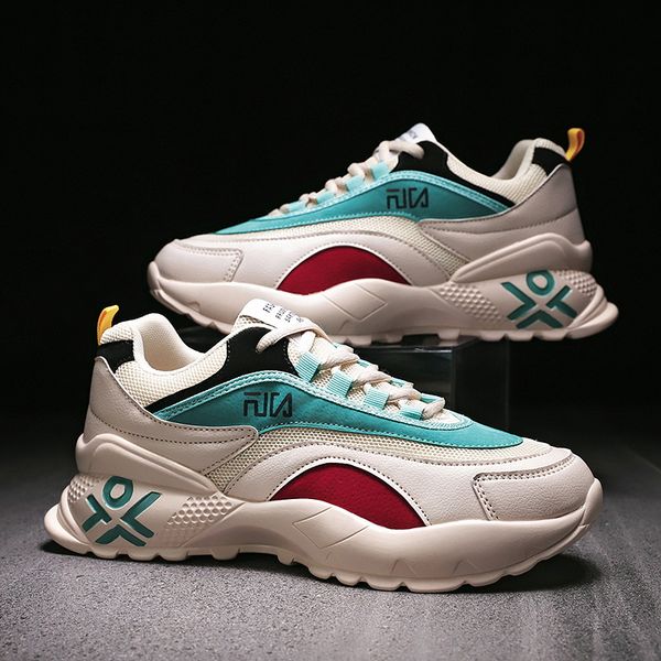 

men's fashion sneakers men's vintage casual shoes breathable lace-up shoes popular comfortable height increasing walking, Black
