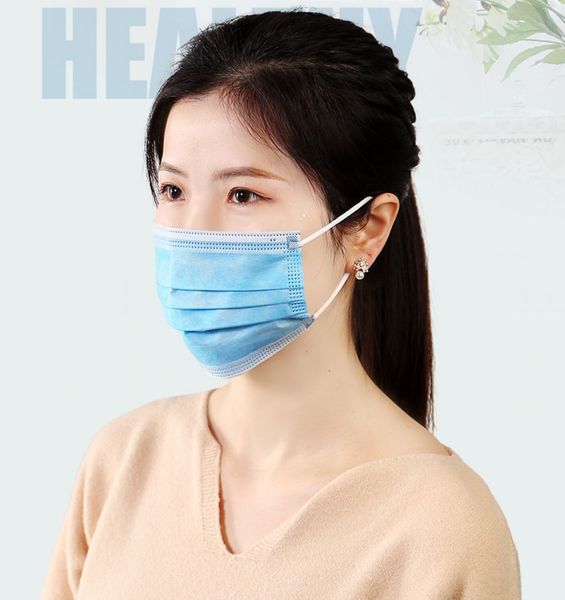 

Blue protective masks, disposable masks, civilian use of three-layer ordinary protective daily masks containing meltblown cloth