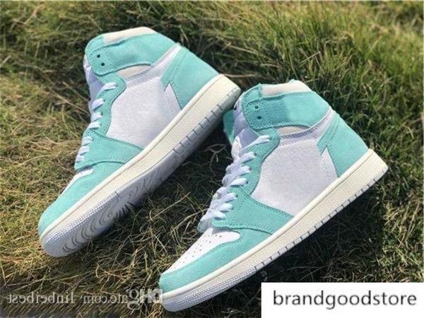 

quality 1 high og outdoor fashion sports turbo suede basketball shoes men 1s lake green white sneakers size 40-45, Black