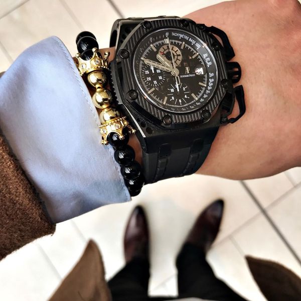 

copper crown bracelet gold men bileklik stone beads jewelry bracelets for women punk armband friends bilezik mens sieraden new, Golden;silver