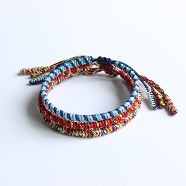 

tibetan buddhist handmade knots lucky rope bracelets for women men buddhism braided jewelry - 7 colors holy light of buddha, Black