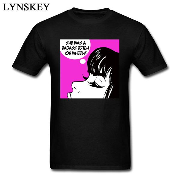 

retro badass art comic girl print tee shirt for men funny street t-shirt fitted summer autumn cotton clothing