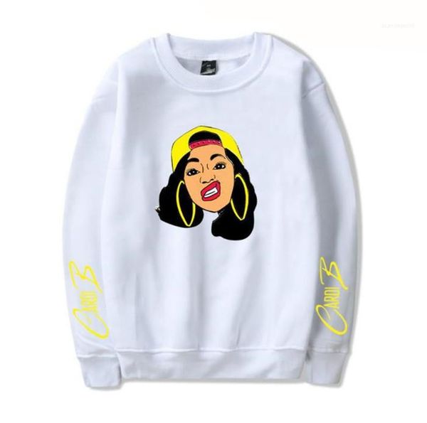 

print sweatshirts ladies colorful long sleeve o neck womens hoodies fashion cardi b digital, Black