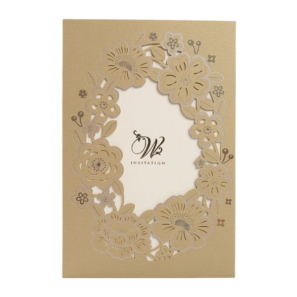 

1pcs floral laser cut wedding invitations european style invitation party festival birthday greeting pearl paper card cover