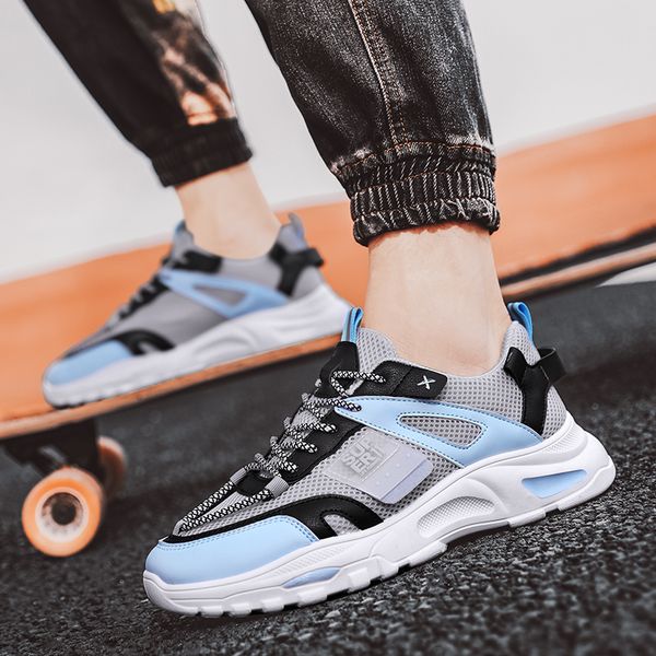 

men's casual shoes breathable comfortable damping men's fashion sneakers outdoor walking shoes outdoor zapatos de hombre, Black