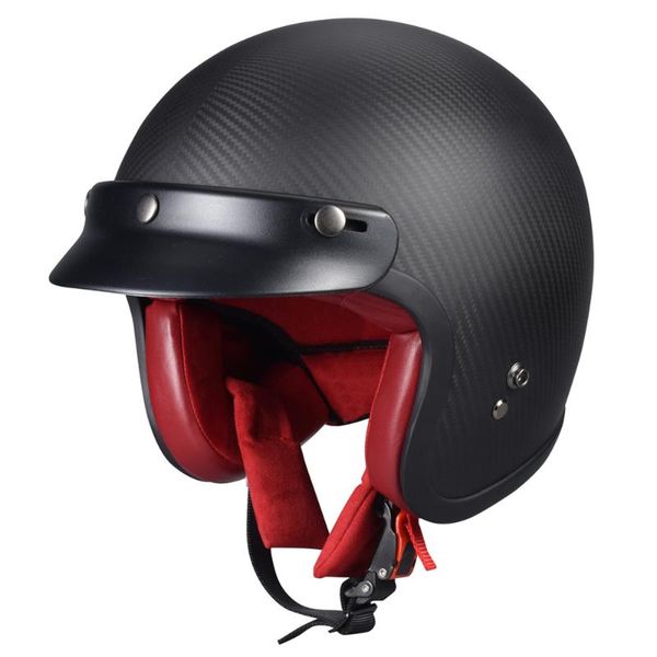 

vcoros carbon fiber retro motocycle helmet with quick released buckle vintage woman man helmet