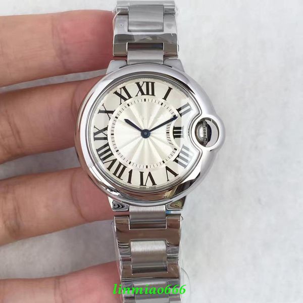 

2019 u1 factory mens sports watches balloon series 42 mm white dial stainless steel strap automatic mechanical wristwatch ing, Slivery;brown