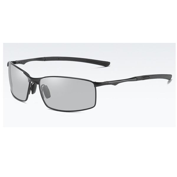 

mens polarized sunglasses men classic rectangle sunglasses uv400 sun glasses pchromic with polarized lens, White;black