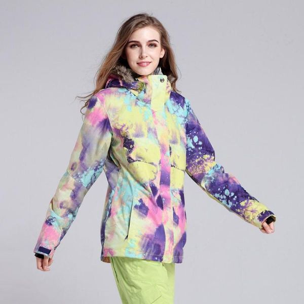 

gsou snow suitable for women ski jacket to keep warm winter sportswear