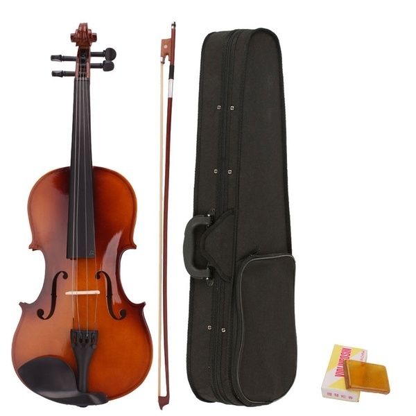 

4/4 full size violin acoustic with case bow rosin basswood instrument for beginners natural color