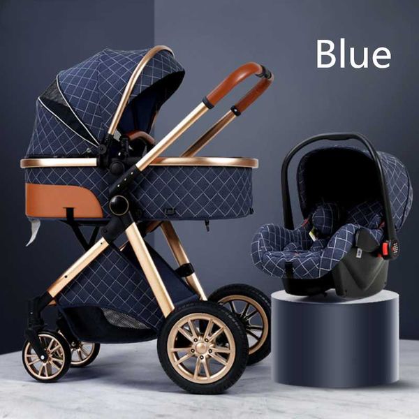 

3 in 1 baby stroller travel high landscape portable light-weight carriage folding colorful luxurious newborn carrinho de