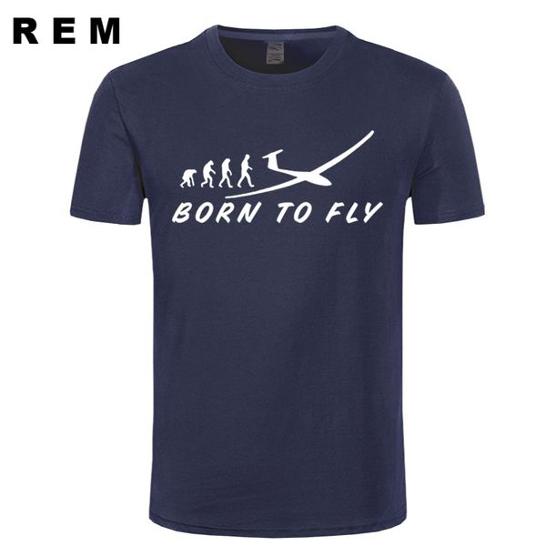 

rem summer men t-shirt evolution born to fly plane pilot design man cotton 3d t shirt clothes
