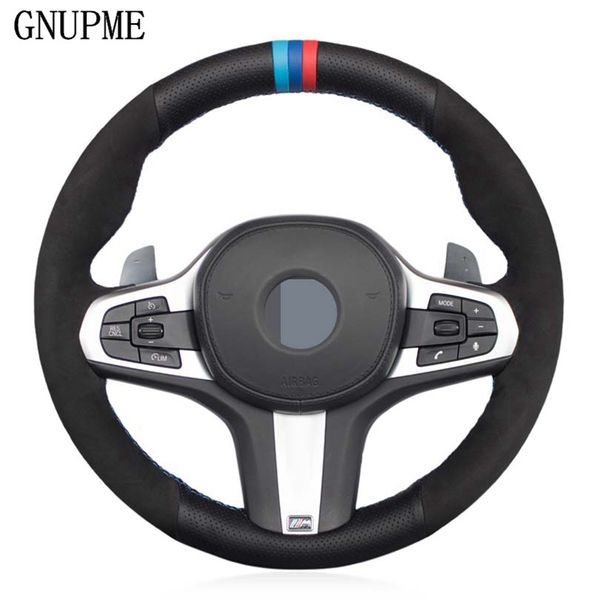 

diy black genuine leather suede car steering wheel cover for bmw m sport g30 g31 g32 g20 g21 x3 g01 x4 g02 x5 g05 g14 g15 g16