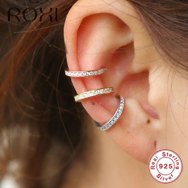 

ROXI 925 Sterling Silver Small Ear Cuff Clip on Earrings for Women Non Pierced Earrings Geometric C Shape Earcuff Wrap