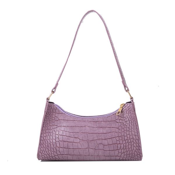 

retro design simple female underarm shouler bags new crocodile pattern women baguette handbags ladies pu leather armpit bags