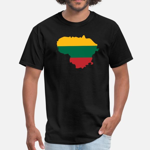 

lithuania flag map design t shirt men character tee shirt crew neck trend famous new fashion spring kawaii shirt