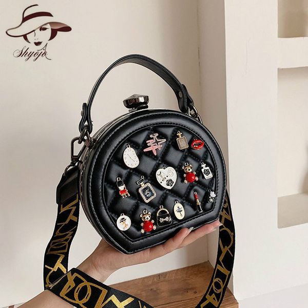

new ladies pu zipper fashion trend solid color handbag cute simple round crossbody bag mini wild shoulder bags