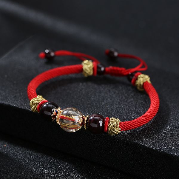 

fashion new product hair crystal ethnic style braided bracelet handmade female hand rope titanium crystal bracelet sale, Golden;silver