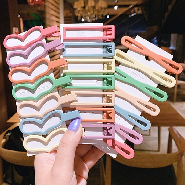 

hair accessories 7pcs/set women scrub clips geometric hollow hairpins hairgrips cute heart barrettes girls