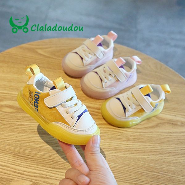 

claladoudou 12-15.5cm бренда spring new kids pu кожаные ботинки младенца девушки спортивные кроссовки детская обувь мальчики моды случайные