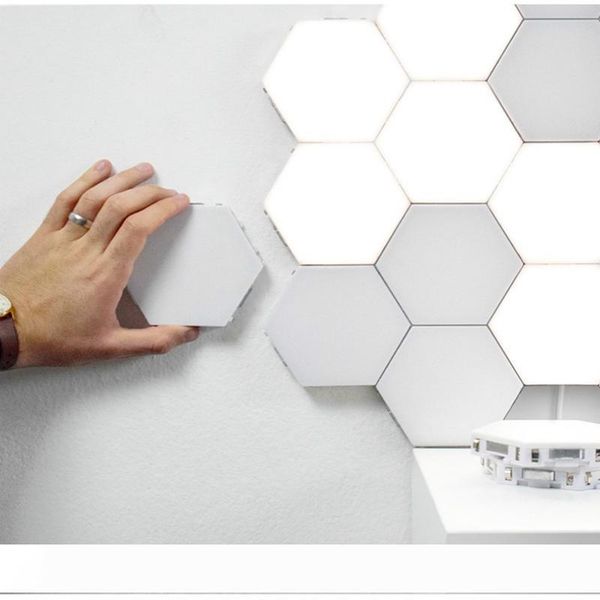 

edison2011 new led diy quantum light touch sensitive sensor night lamp modular hexagonal led magnetic lights wall lamp led touch night light