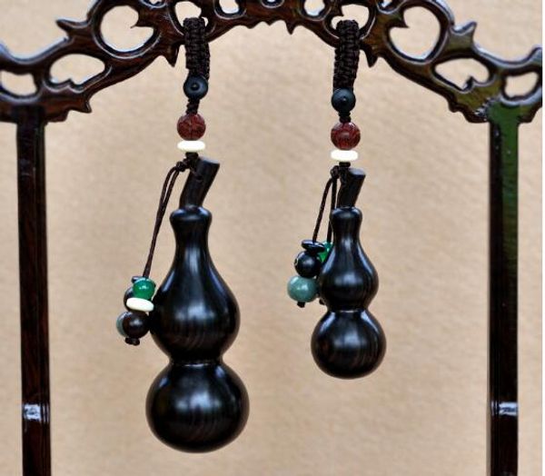 

ebony wooden size gourd creative high-end safe and lovely men and women pendant car keychain waist pendant ornament, Silver