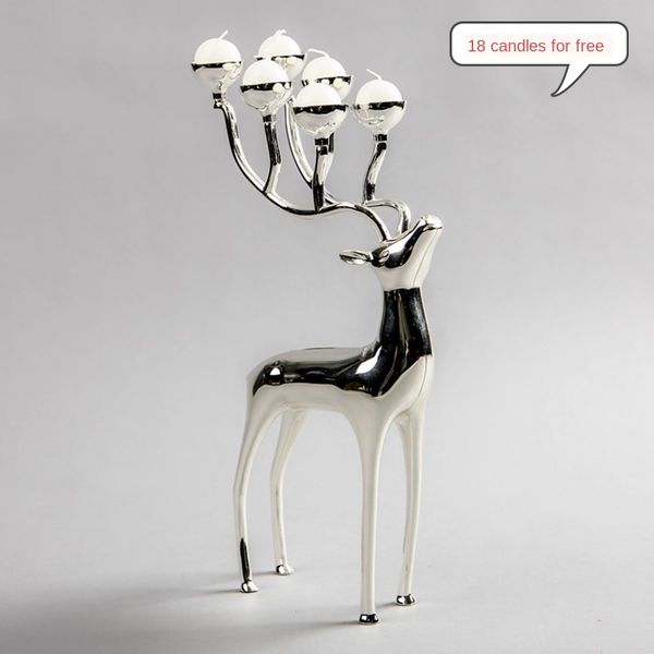 

european style decoration light luxury retro deer ornaments dining table candlelight dinner metal household candle holder