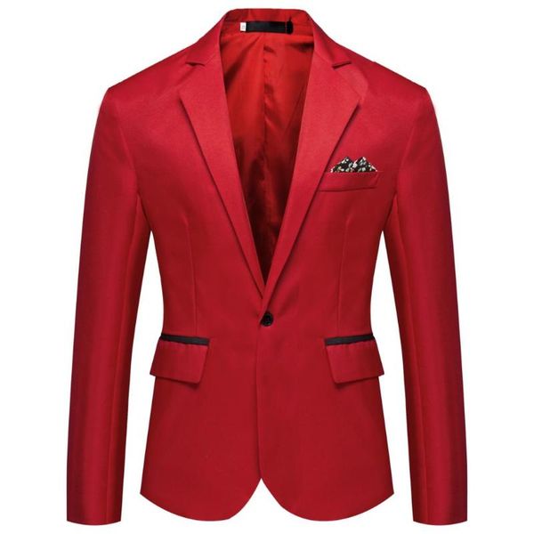 

puimentiua drop shipping blazer 2020 new autumn men's fashion casual slim one button blazer men's fashion casual suit, White;black