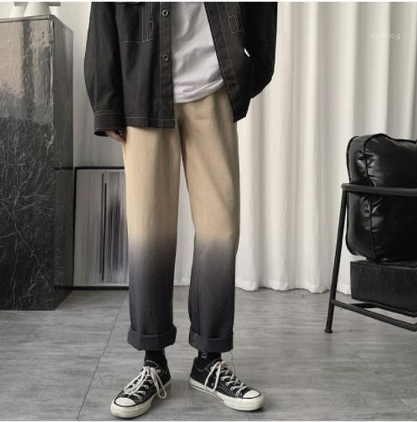 

trousers male splice colorful pants straigh jeans homme hip hop style multi color clothing mens color matching, Black