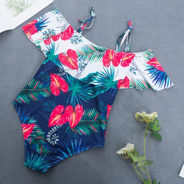 

flowers bikinis swimwear one piece swimsuit women luxury designer off shoulder monokini bodysuit woman ruffles swim wear bathing suits