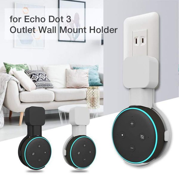 

cgjxsoutlet wall mount holder for amazon echo dot 3 space -saving hanger stand for smart home speakers with cord arrangement for google home