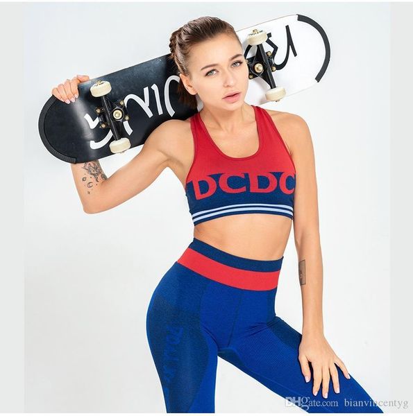 

april grass brand designer women yoga suit sleeveless bra sportwear tracksuit running fitness jumpsuit sport clothes dry leggings elastic, Gray