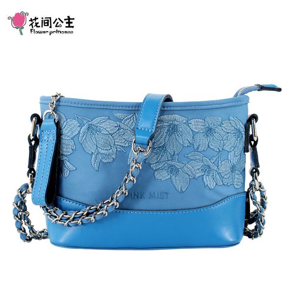 

flower princess original embroidery women handbags fashion chain hobo bag vintage lady shoulder bags girl small crossbody bags