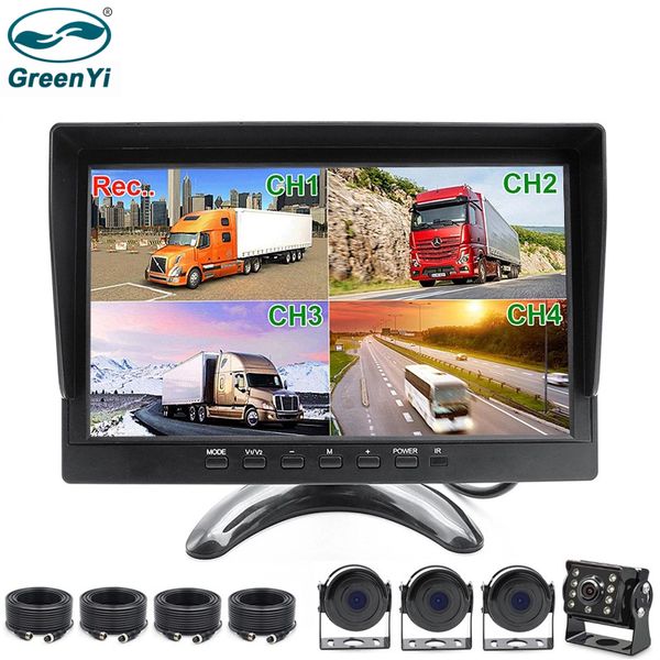 

greenyi 10.1-inch ahd 1920*1080p tft lcd car mp5 4ch dvr recorder monitor with ahd starlight night vision parking camera car dvr