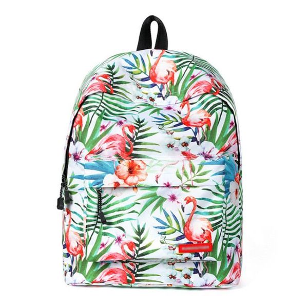 

new arrival tropical style backpack women fashion travel backpack cute flamingo printed backpack school bags for teenagers bb142