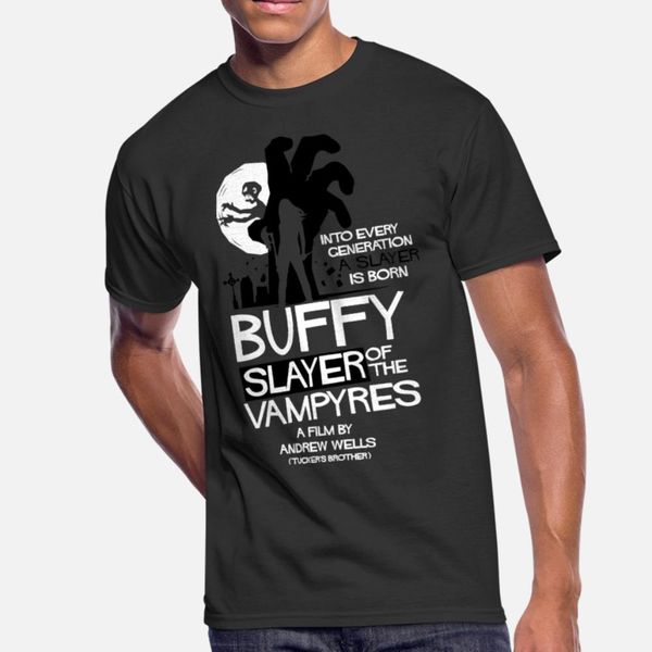 

buffy the vampire slayer t shirt men designer 100% cotton o neck gents anti-wrinkle humor spring letter shirt