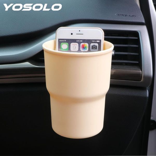 

yosolo car organizer storage cup air outlet mount trash container door armrest box car-styling drink holder car phone stand