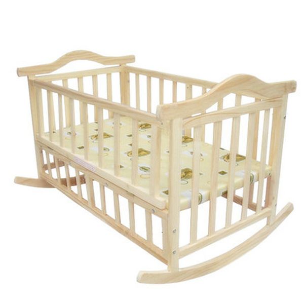 

105cm/120cm extra big size baby bed, can load adult, no paint baby crib newborn cradle, rocking bed with mmosquito net