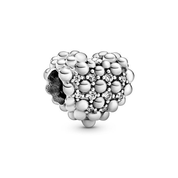 

authentic 925 sterling silver beaded sparkling heart charm beads 2020 new diy designer charms for fashion jewelry making pandora bracelets, Black