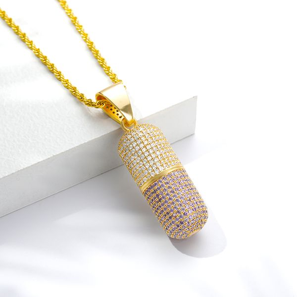 

zircon necklace for women men with openable gold silver color bottle long chain women men necklace fashion hiphop jewelry