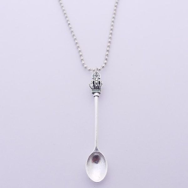

jewelry accessories bride decorative silver plated gift dressing dating crown spoon shape classcial wedding women necklace