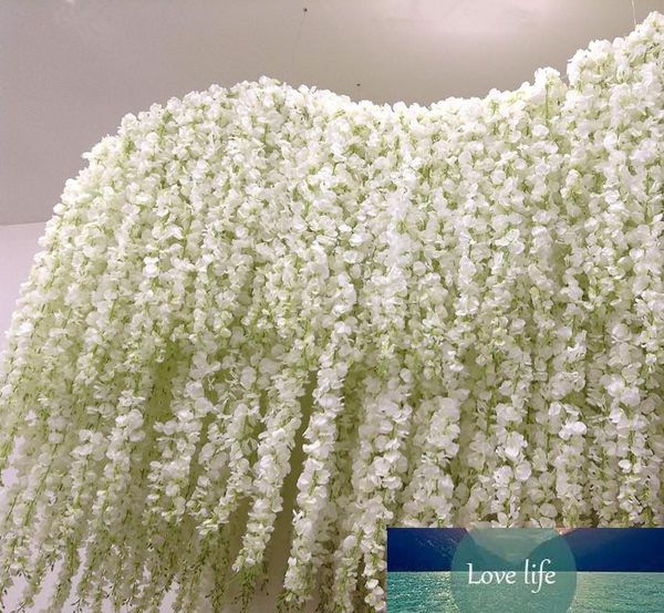 Vite di glicine fiore artificiale 120 cm seta singola 140 fiori serie decorazione di nozze pianta fai da te per sfondo muro