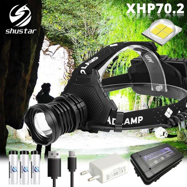 

headlamps powerful led headlamp with xhp70.2 lamp bead fishing headlight 5 lighting modes waterproof zoom camping