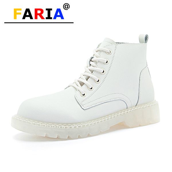 

2020 fashion genuine leather clear heel glass bottom boots women ankle lace-up spring/autumn riding, equestrian flat white shoes, Black