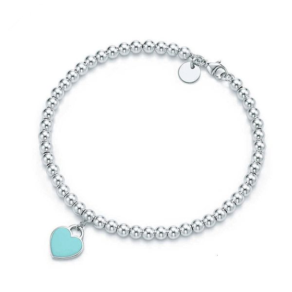 

dainty tiny love heart bracelet elegant heart pendant 925 silver beaded bracelets for women fashion jewelry gift wholesale