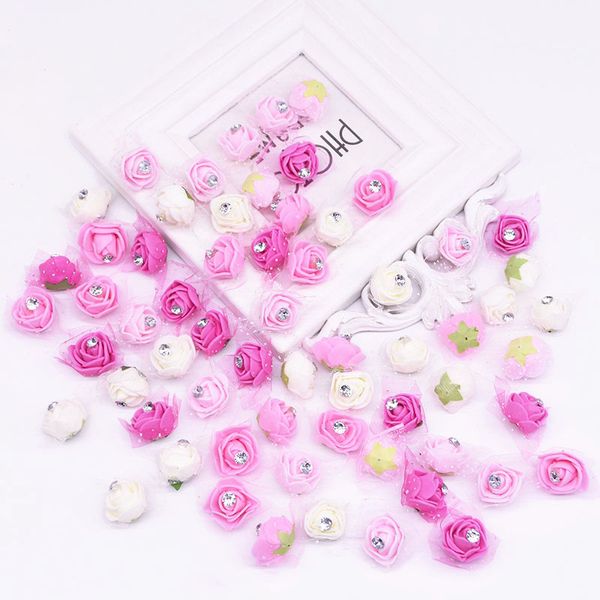 

50/100/150pcs pe foam rose head diamond artificial flower for valentine event wedding party rose festival home decor fake flower