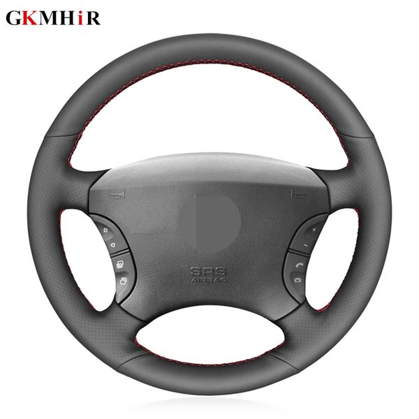 

diy black artificial leather car steering wheel cover for - s-class w220 s350 s500 s600 s430 2004-2006