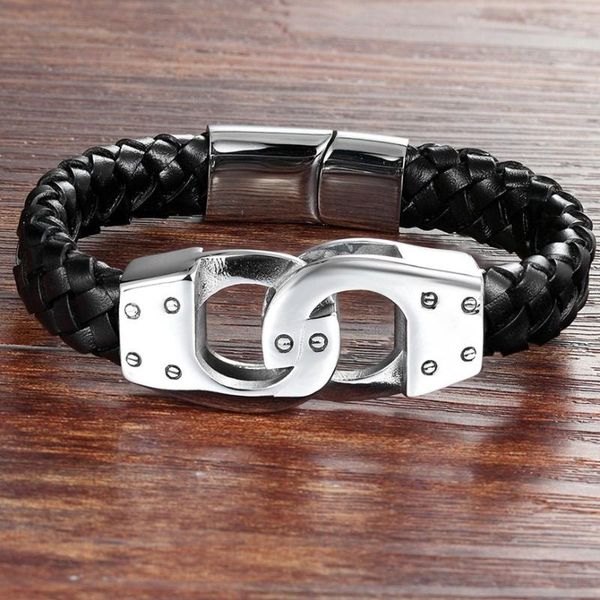 

xqni birthday gift multiple styles personality neo-gothic genuine leather bracelet for men magnificent for accessories jewelry, Red;blue