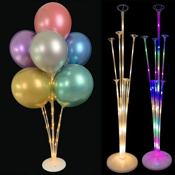 

party decoration 1 set led light balloon column support display stand table floating birthday wedding decor balloons holder stick accessory
